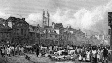 Market Day at Ashford, Kent, engraved by T. Garner